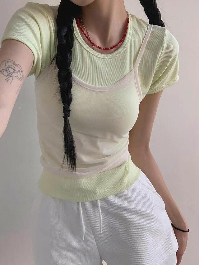 HWYL直郵韓國代購女裝新款職業休閑24春夏人氣推薦吊帶背心ELMU吊帶/背心