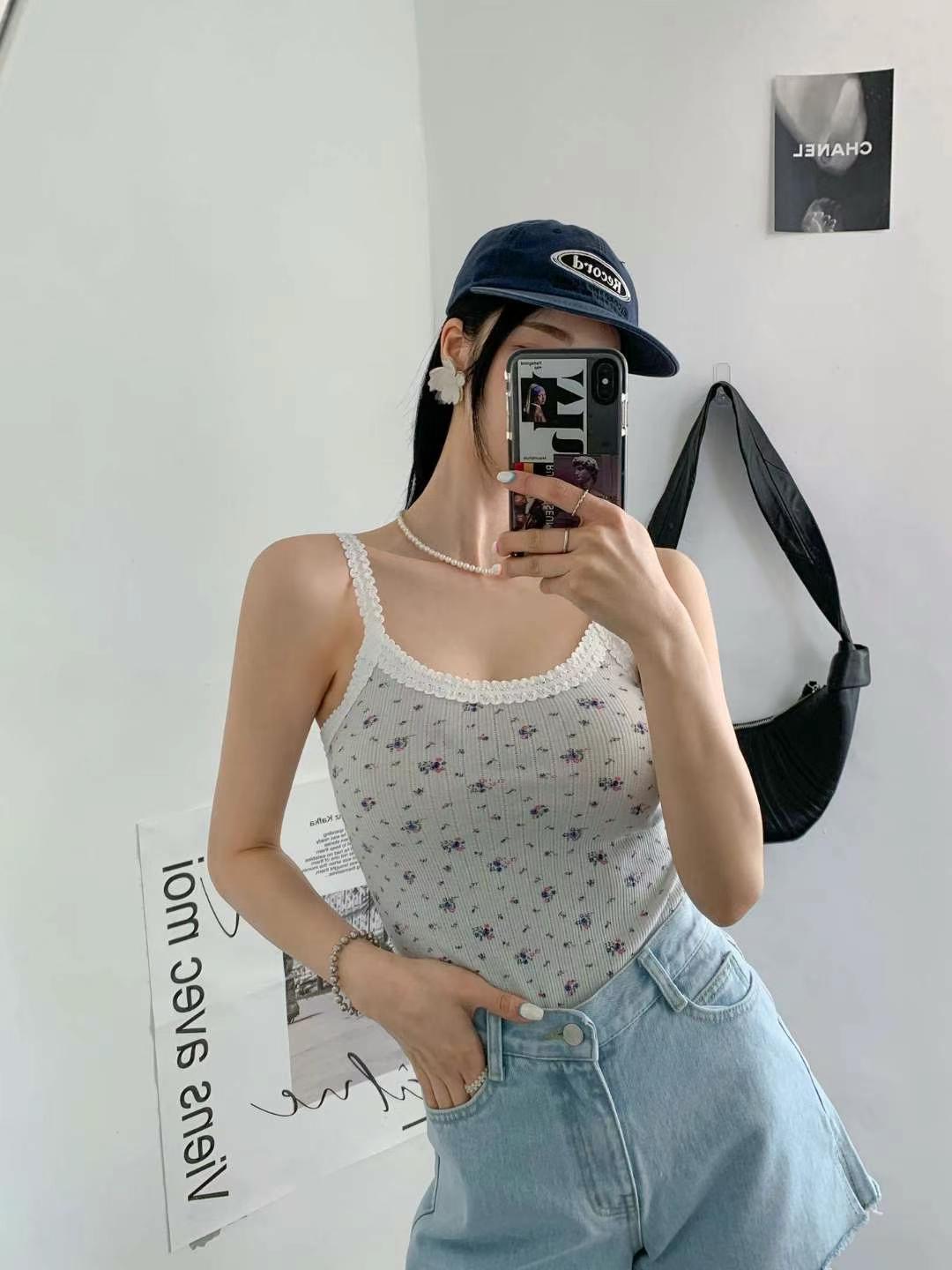 MONG9S韓國直郵東大門代購女裝新款熱賣人氣時尚吊帶背心蕾絲MONG9S吊帶/背心圖色3
