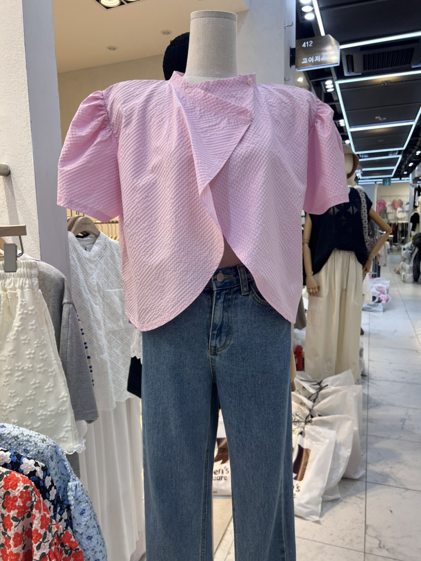 NEAR韓國直郵東大門代購女士新品推薦24秋夏襯衫蕾絲衫雙面NEAR襯衫/蕾絲衫圖色1