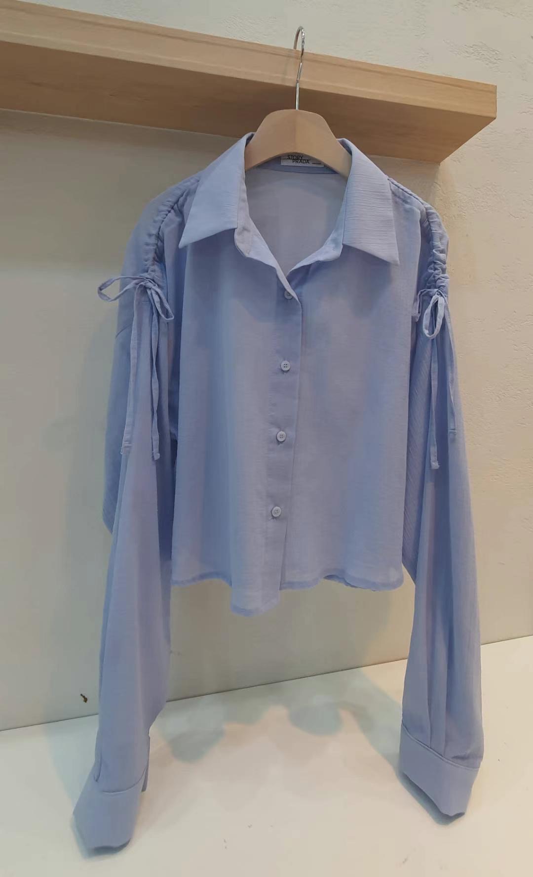 PRADA-프라다-OT直郵韓國代購女裝新品時尚休閑襯衫蕾絲衫PRADA-프라다-OT襯衫/蕾絲衫圖色2