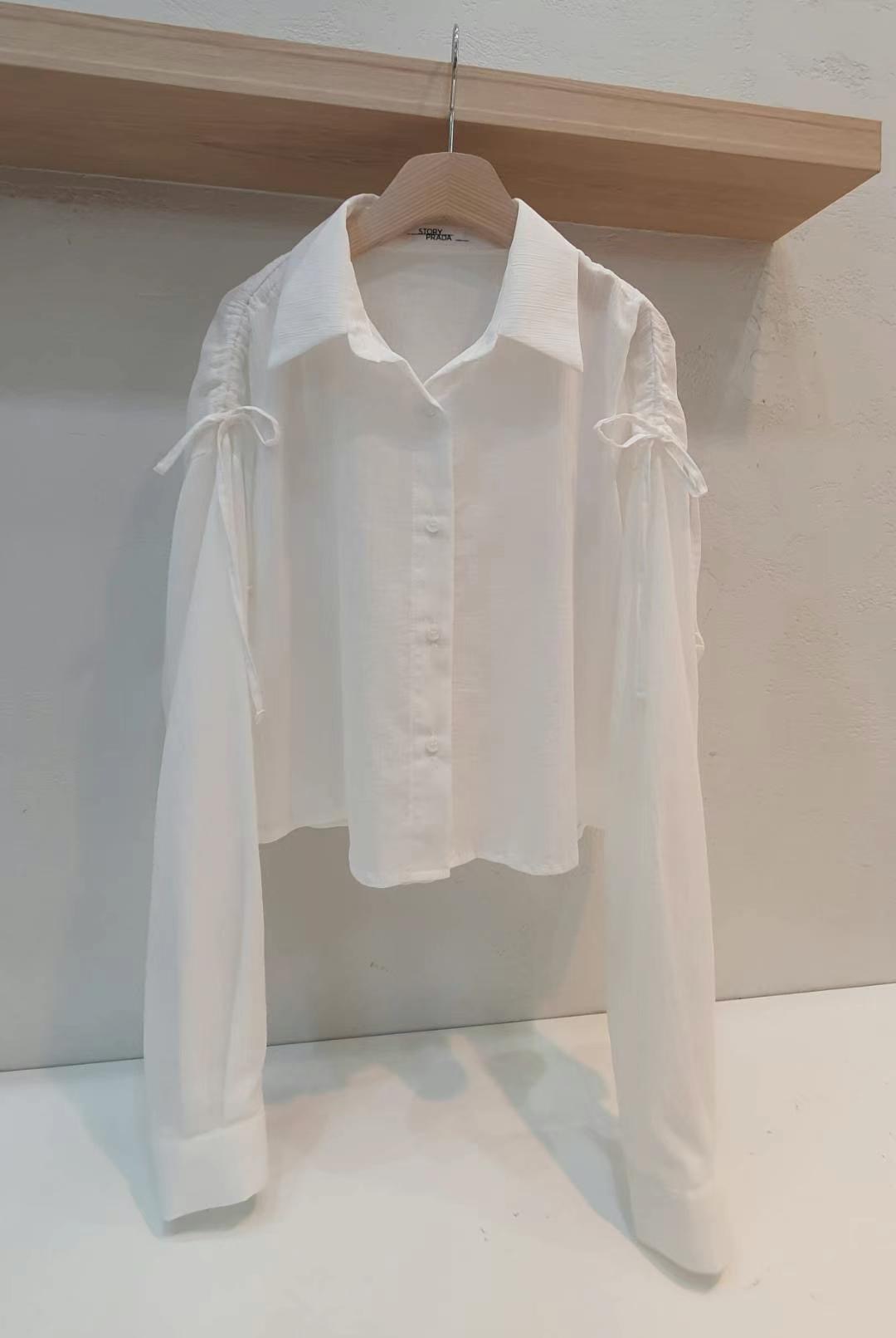 PRADA-프라다-OT直郵韓國代購女裝新品時尚休閑襯衫蕾絲衫PRADA-프라다-OT襯衫/蕾絲衫圖色3
