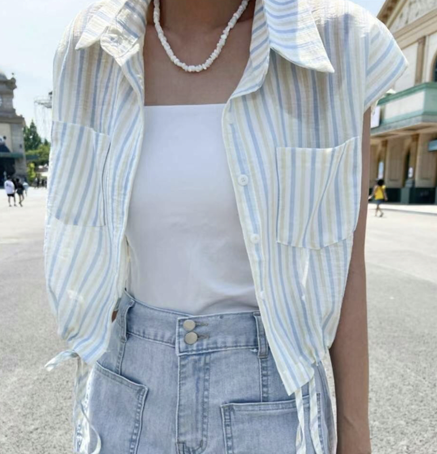 PRADA-프라다-OT韓國直郵女裝新品休閑推薦24春夏襯衫蕾絲衫PRADA-프라다-OT襯衫/蕾絲衫
