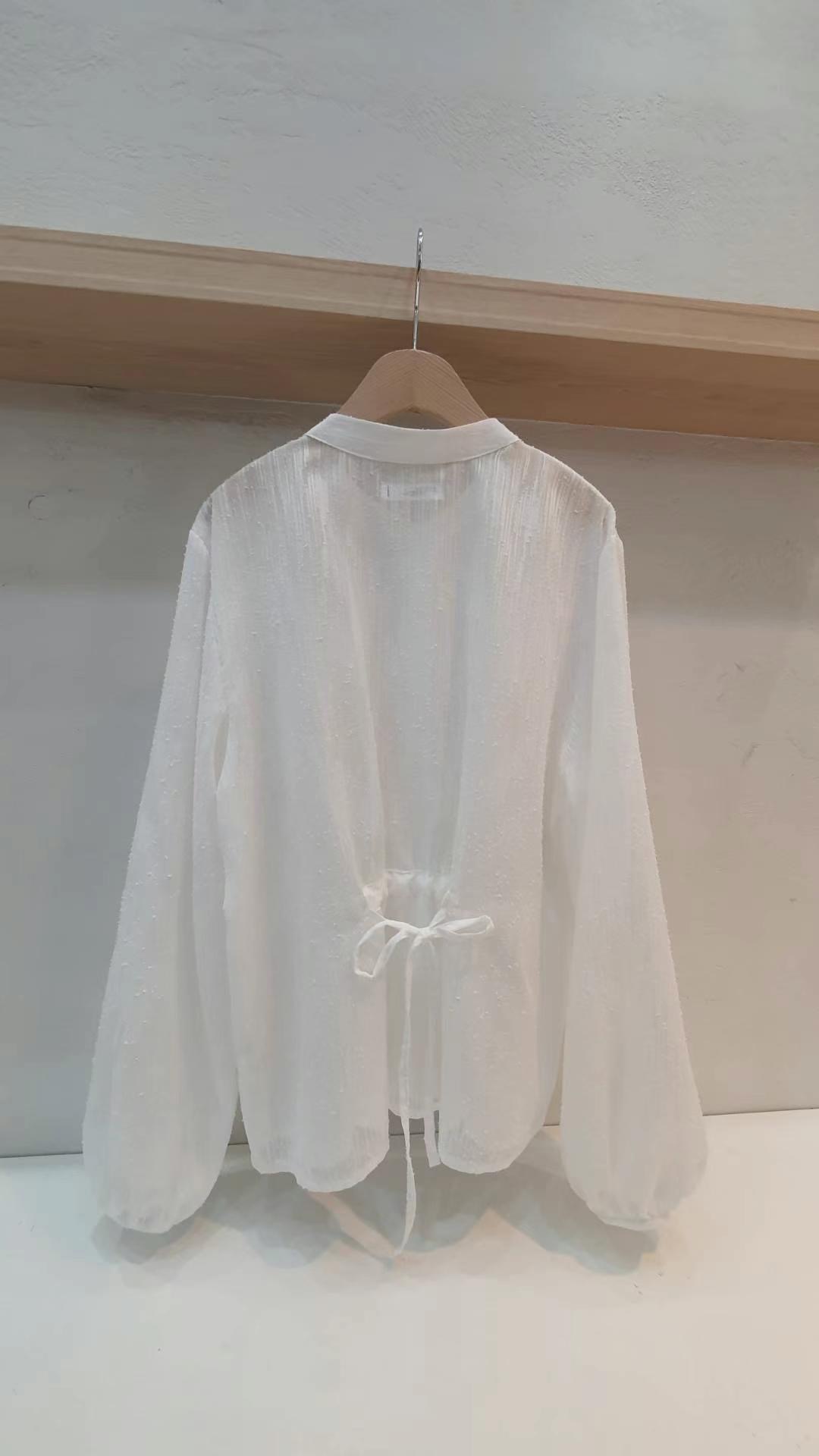 PRADA-프라다-OT韓國直郵女裝新款職業休閑24春夏襯衫蕾絲衫PRADA-프라다-OT襯衫/蕾絲衫