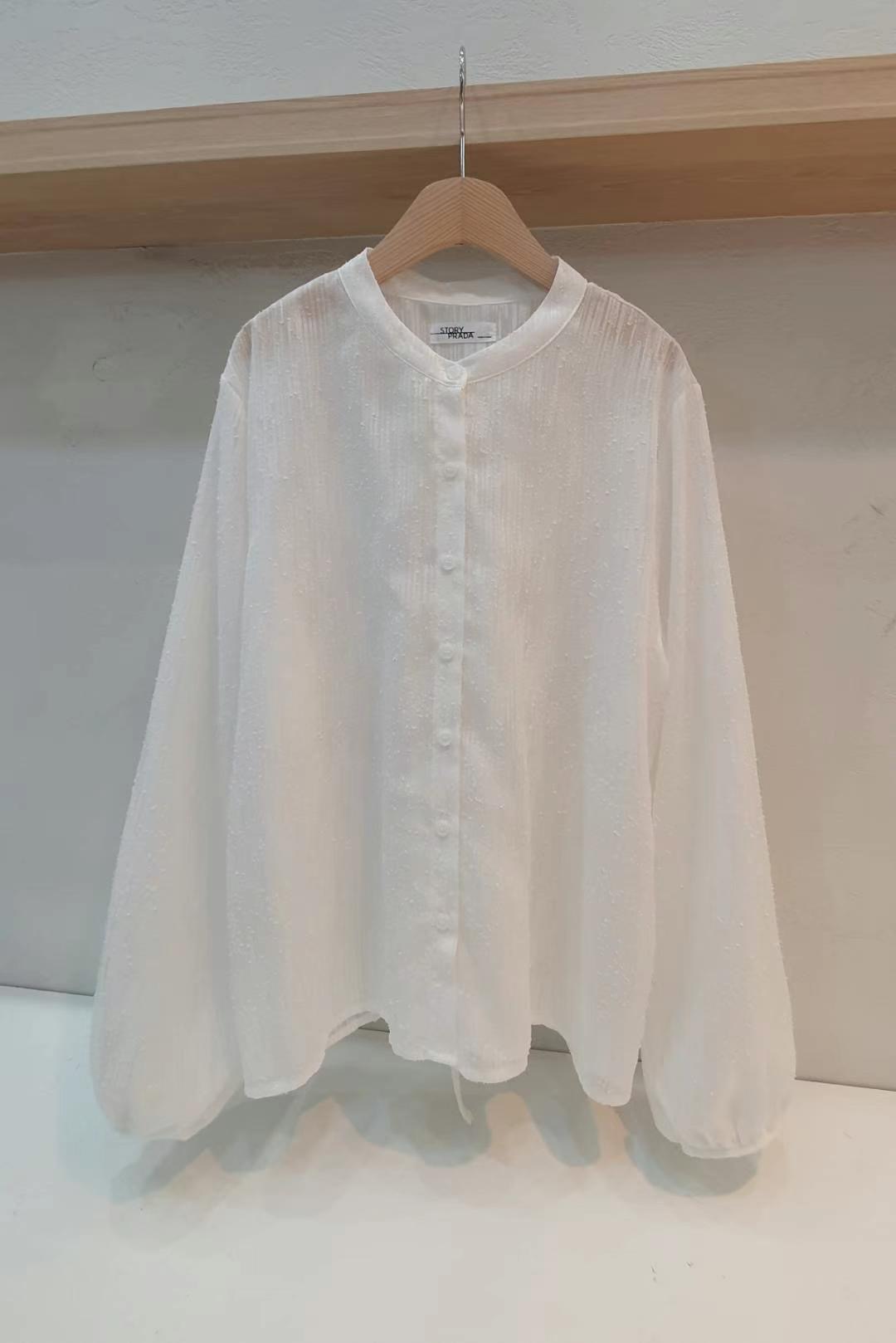 PRADA-프라다-OT韓國直郵女裝新款職業休閑24春夏襯衫蕾絲衫PRADA-프라다-OT襯衫/蕾絲衫圖色2