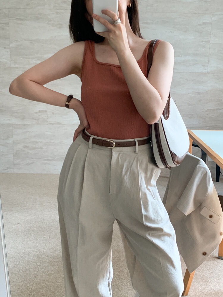 Sendtwo韓國直郵女裝新品推薦時尚24春夏人氣熱賣吊帶背心SENDTWO吊帶/背心圖色2