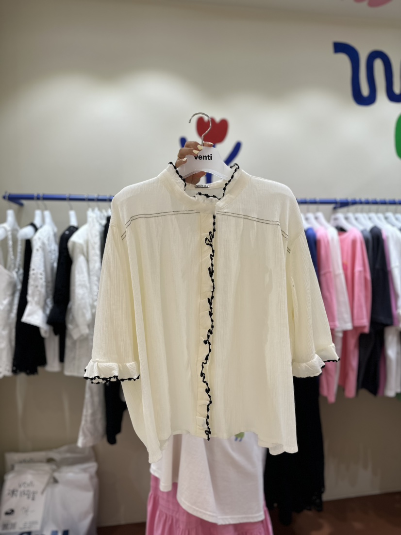 Venti韓國直郵女裝新品人氣真品休閑職業熱賣推薦襯衫蕾絲衫VENTI襯衫/蕾絲衫