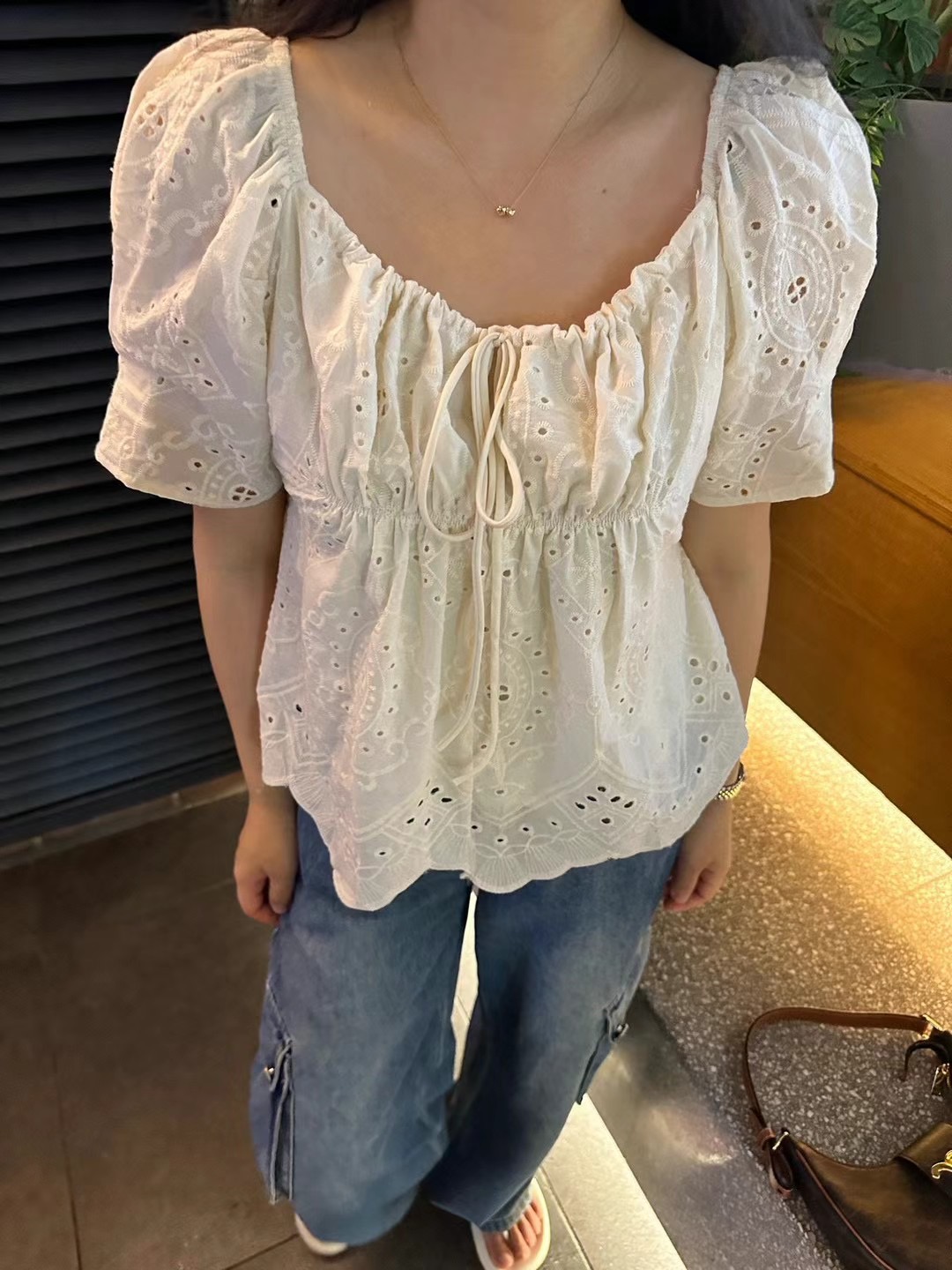 MARON韓國直郵東大門代購女裝新款24春夏職業休閑襯衫蕾絲衫MARON襯衫/蕾絲衫