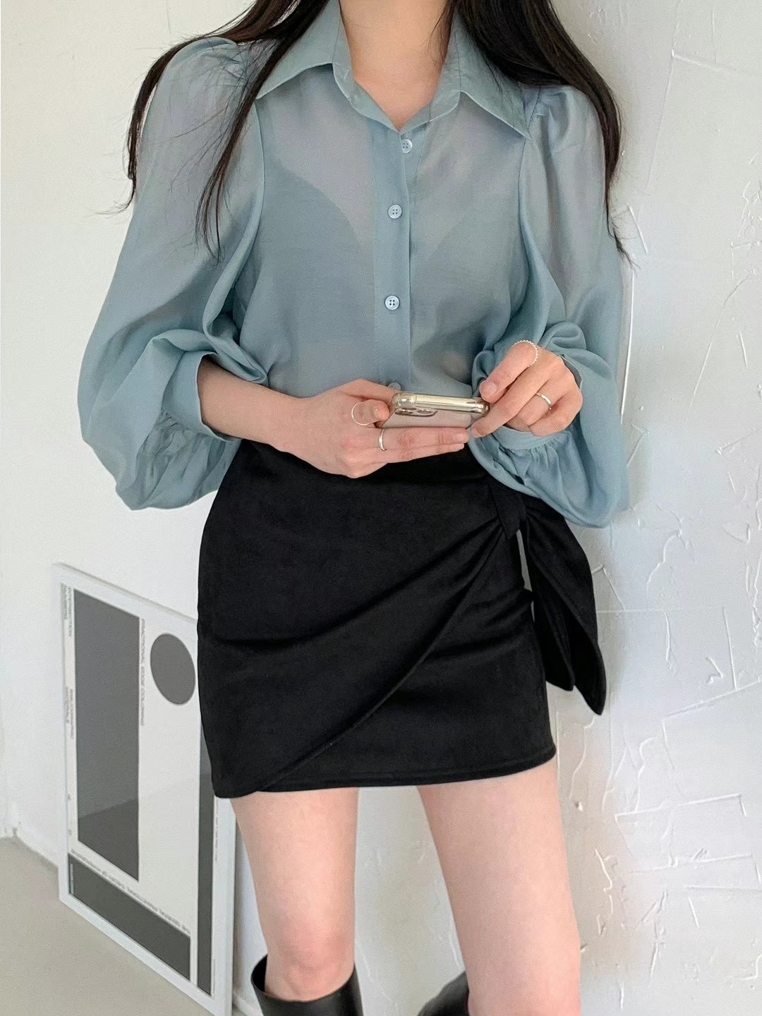 mine:D韓國直郵東大門代購女裝新品職業時尚人氣襯衫蕾絲衫mine:D襯衫/蕾絲衫