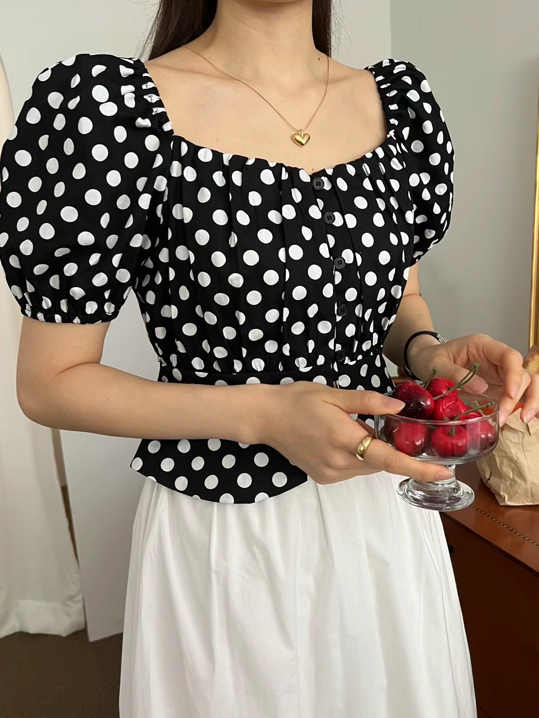 mine:D直郵韓國代購女裝新款休閑24春夏時尚熱賣襯衫蕾絲衫mine:D襯衫/蕾絲衫