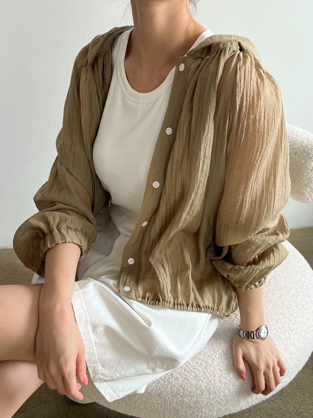 around110韓國直郵東大門代購女裝新品人氣24春夏夾克連帽around110夾克