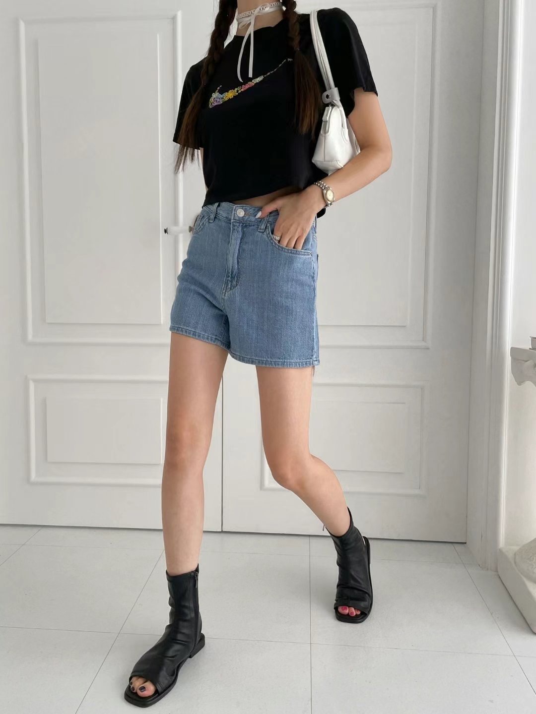 DOUBLEM直郵韓國代購女裝新款職業人氣熱賣24春夏時尚短褲DOUBLEM短褲