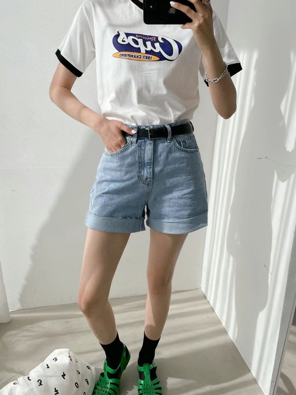 DOUBLEM韓國直郵東大門實拍女裝新品推薦熱賣24春夏時尚短褲DOUBLEM短褲