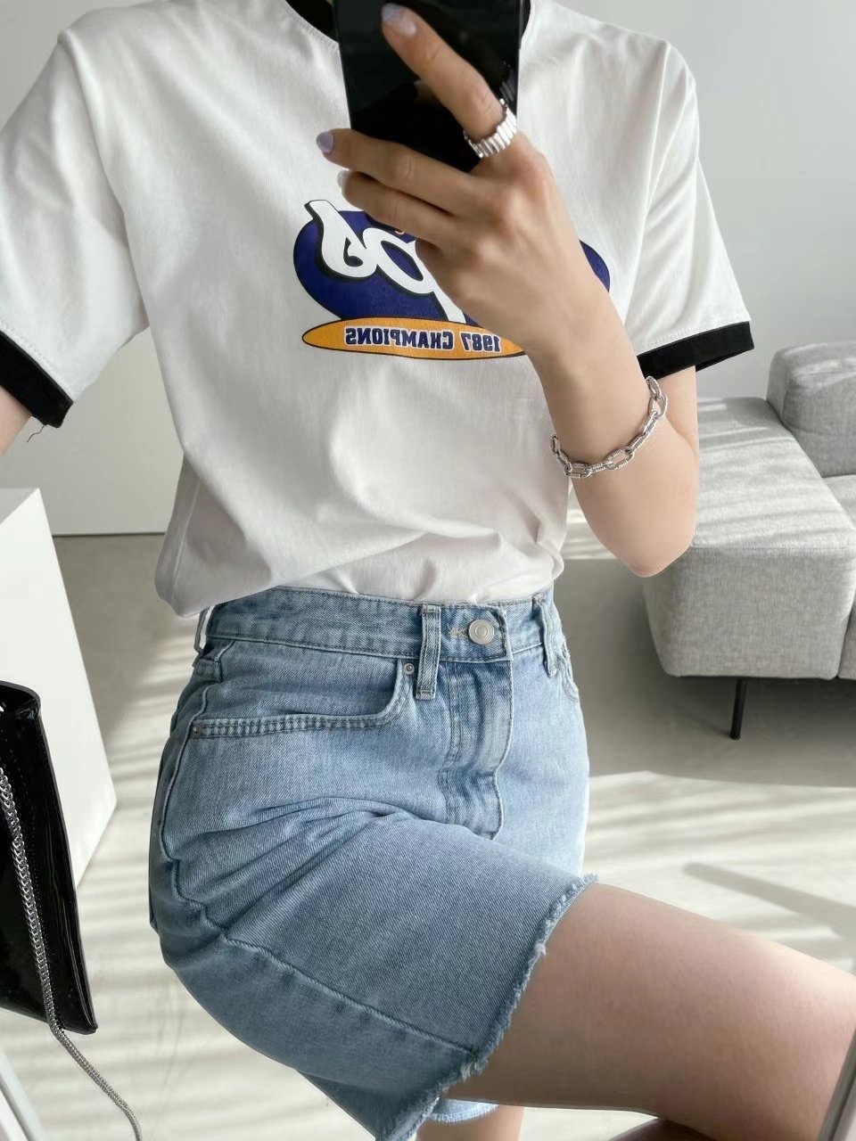 DOUBLEM韓國直郵東大門實拍女裝新品推薦熱賣24春夏時尚短褲DOUBLEM短褲