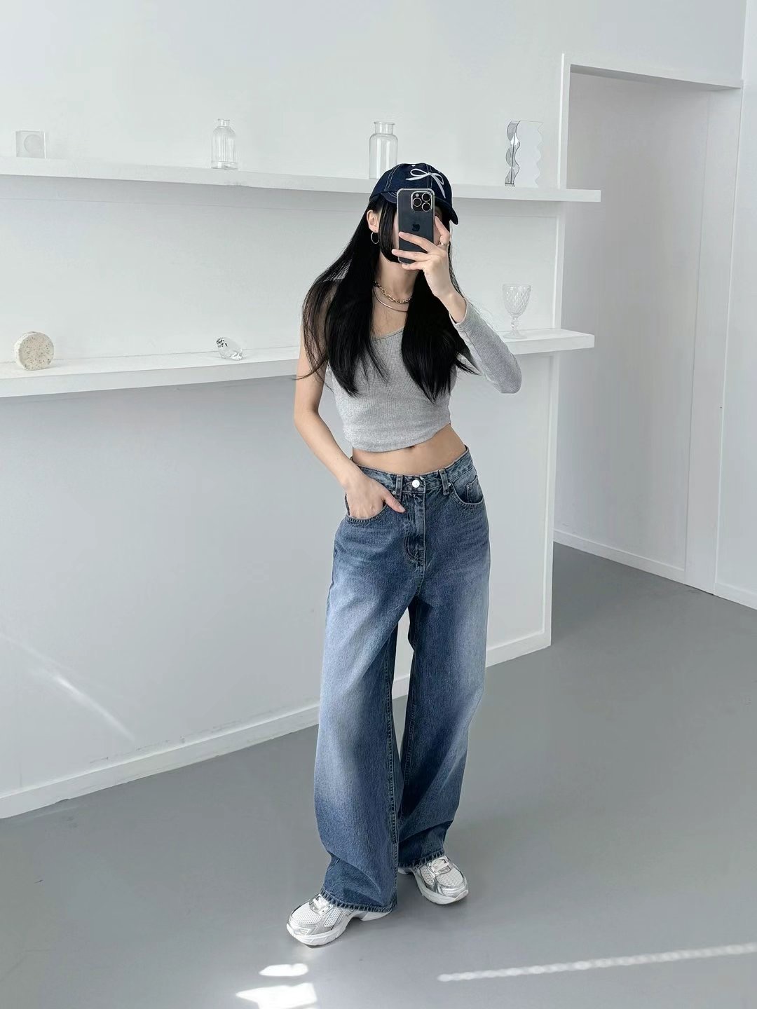DOUBLEM韓國直郵東大門代購女裝新品人氣休閑職業真品牛仔褲DOUBLEM牛仔褲
