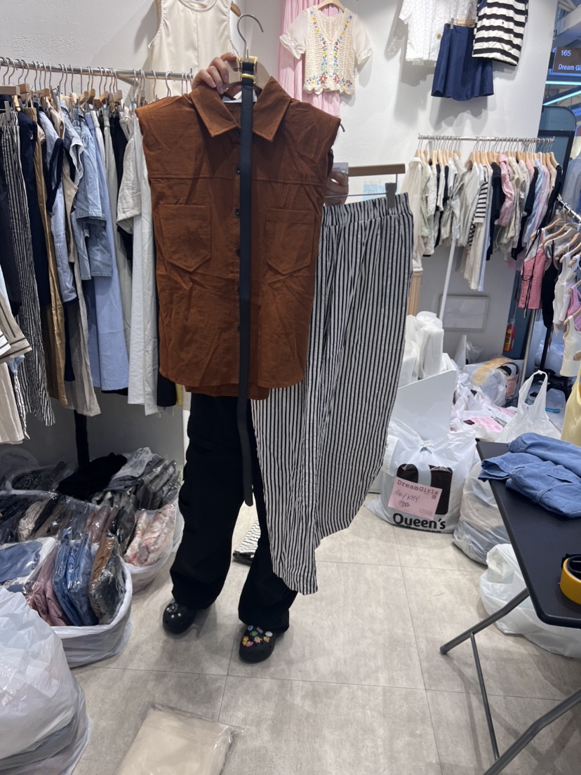 HOT PLACE/DREAM GIRIS韓國直郵東大門代購女裝新品時尚套裝含腰帶格紋空套裝圖色3