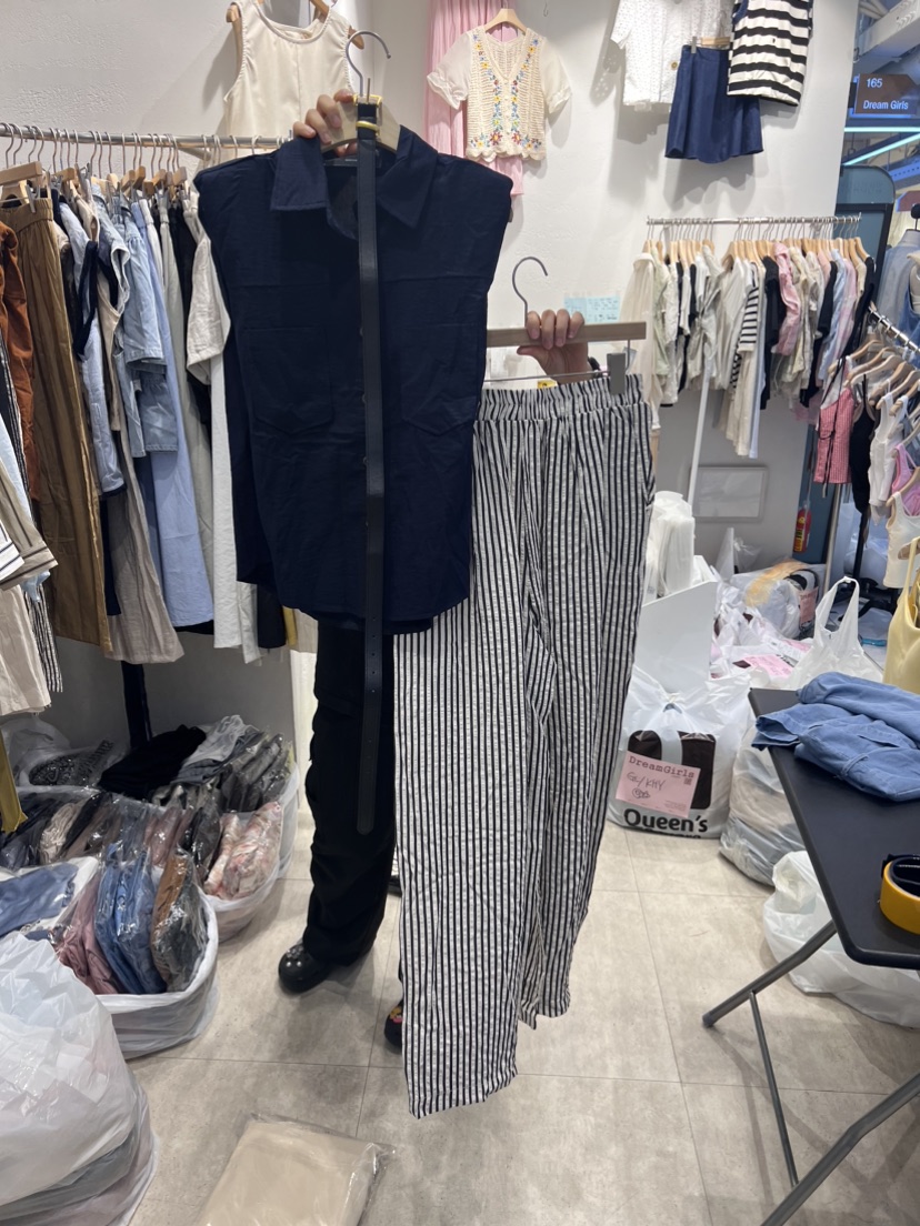 HOT PLACE/DREAM GIRIS韓國直郵東大門代購女裝新品時尚套裝含腰帶格紋空套裝圖色4