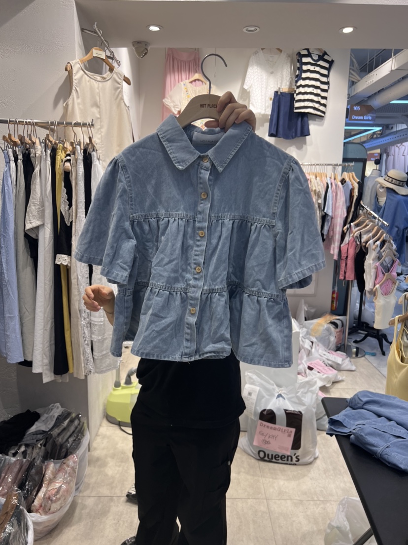 HOT PLACE/DREAM GIRIS韓國直郵東大門代購女裝新品職業襯衫蕾絲衫空襯衫/蕾絲衫圖色1