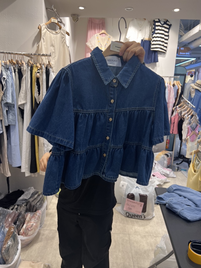 HOT PLACE/DREAM GIRIS韓國直郵東大門代購女裝新品職業襯衫蕾絲衫空襯衫/蕾絲衫圖色2