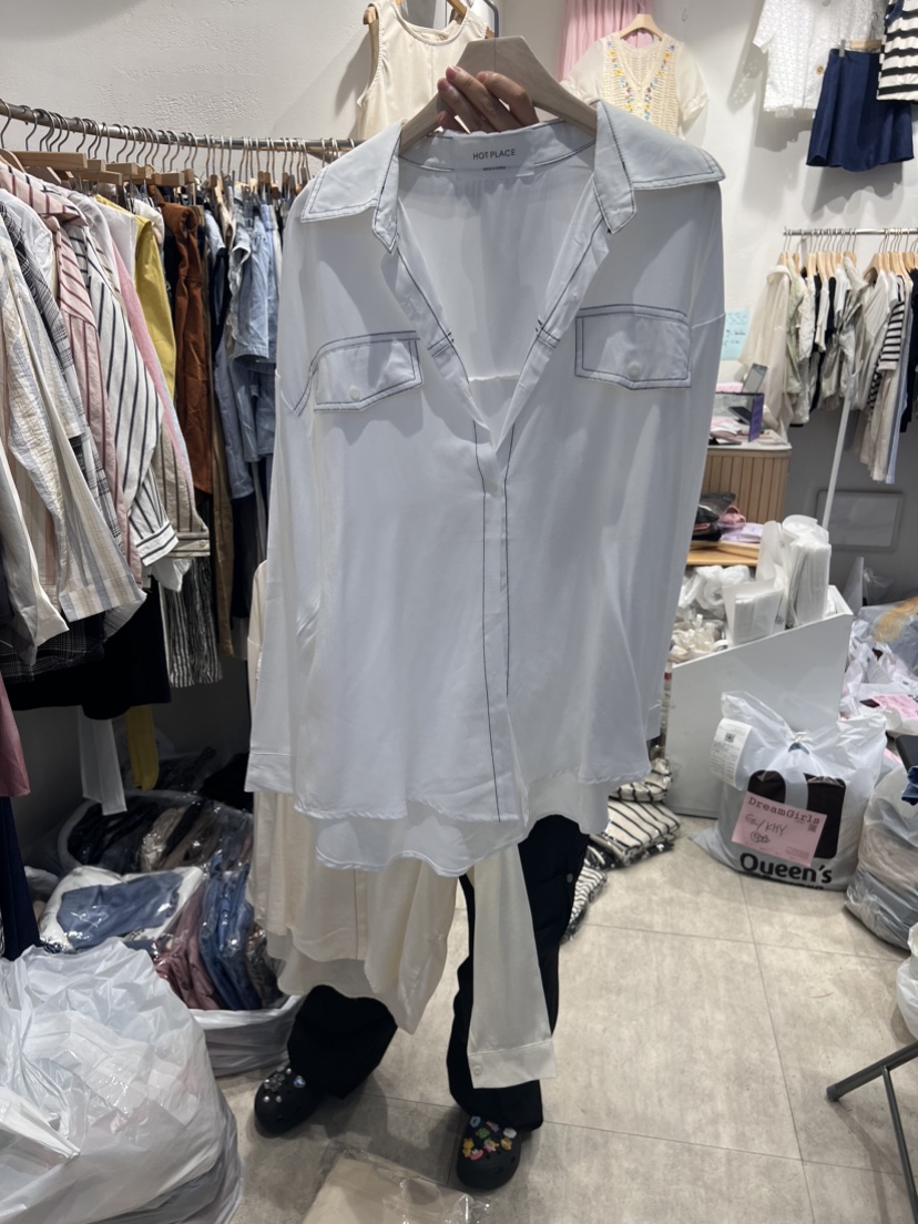 HOT PLACE/DREAM GIRIS韓國直郵女裝新品休閑襯衫蕾絲衫空襯衫/蕾絲衫圖色3