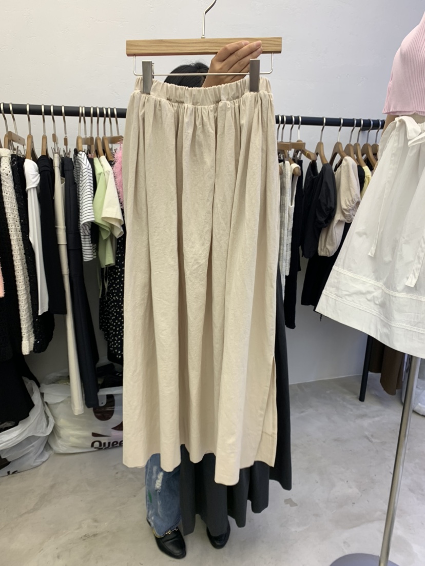 LCOMMA 韓國直郵東大門實拍女裝新款人氣真品職業長裙亞麻LCOMMA長裙
