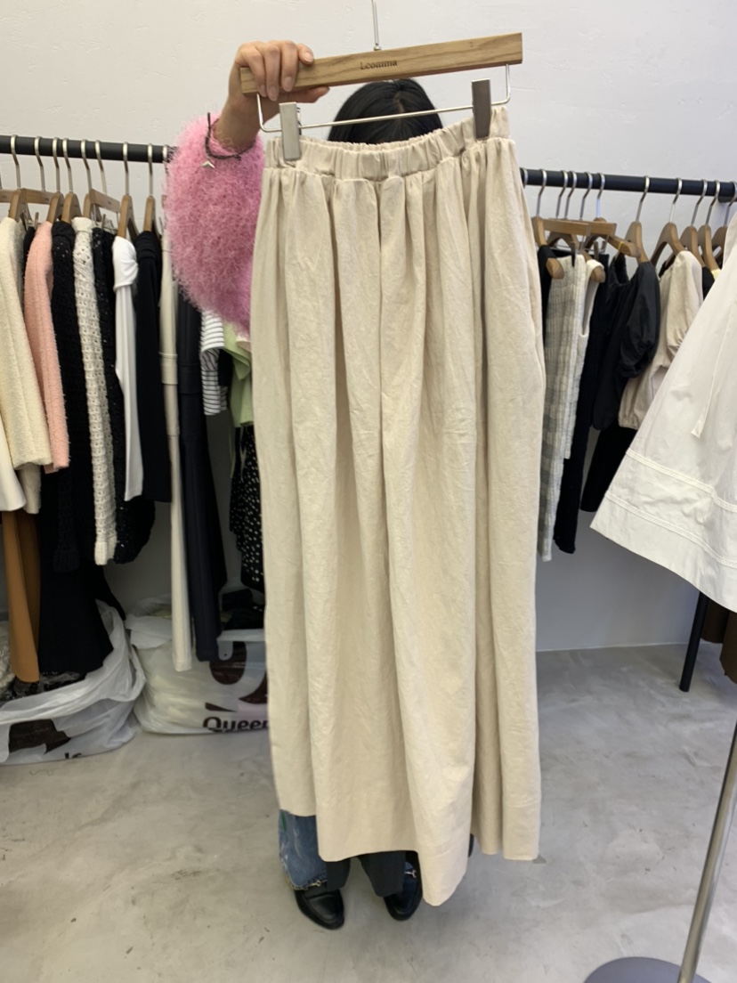 LCOMMA 韓國直郵東大門實拍女裝新款人氣真品職業長裙亞麻LCOMMA長裙