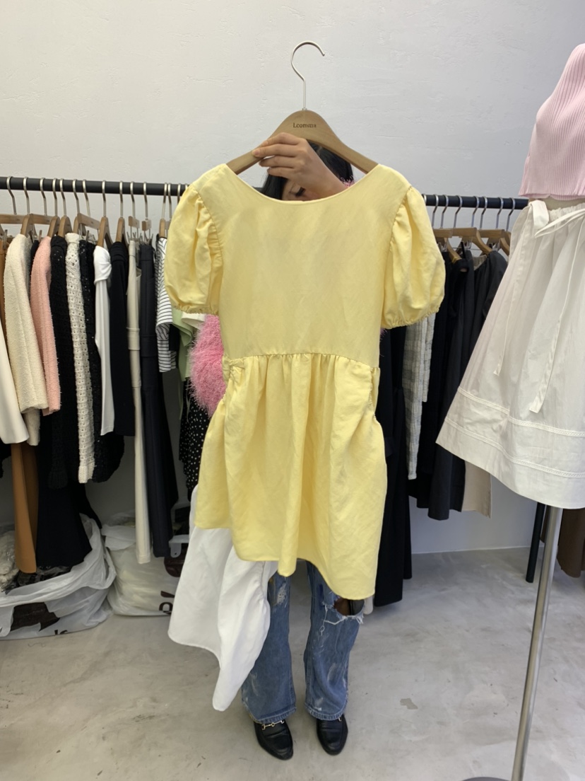 LCOMMA 韓國直郵東大門實拍女裝新品熱賣時尚24春夏連衣裙亞麻LCOMMA連衣裙圖色2
