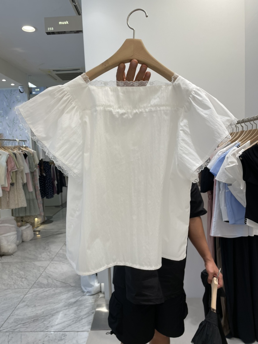 MUSK韓國直郵東大門代購女裝新品人氣休閑真品推薦襯衫蕾絲衫LIMED SPRUCE襯衫/蕾絲衫