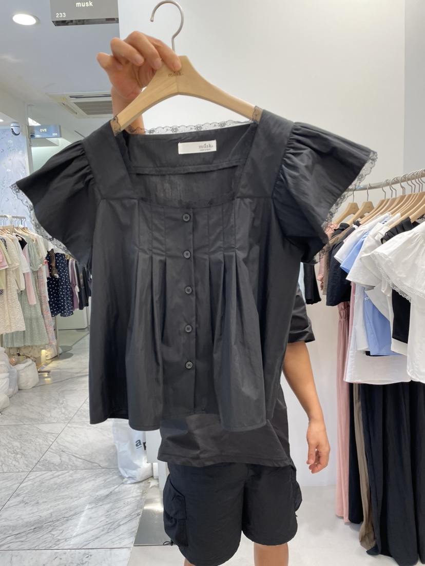 MUSK韓國直郵東大門代購女裝新品人氣休閑真品推薦襯衫蕾絲衫LIMED SPRUCE襯衫/蕾絲衫圖色2