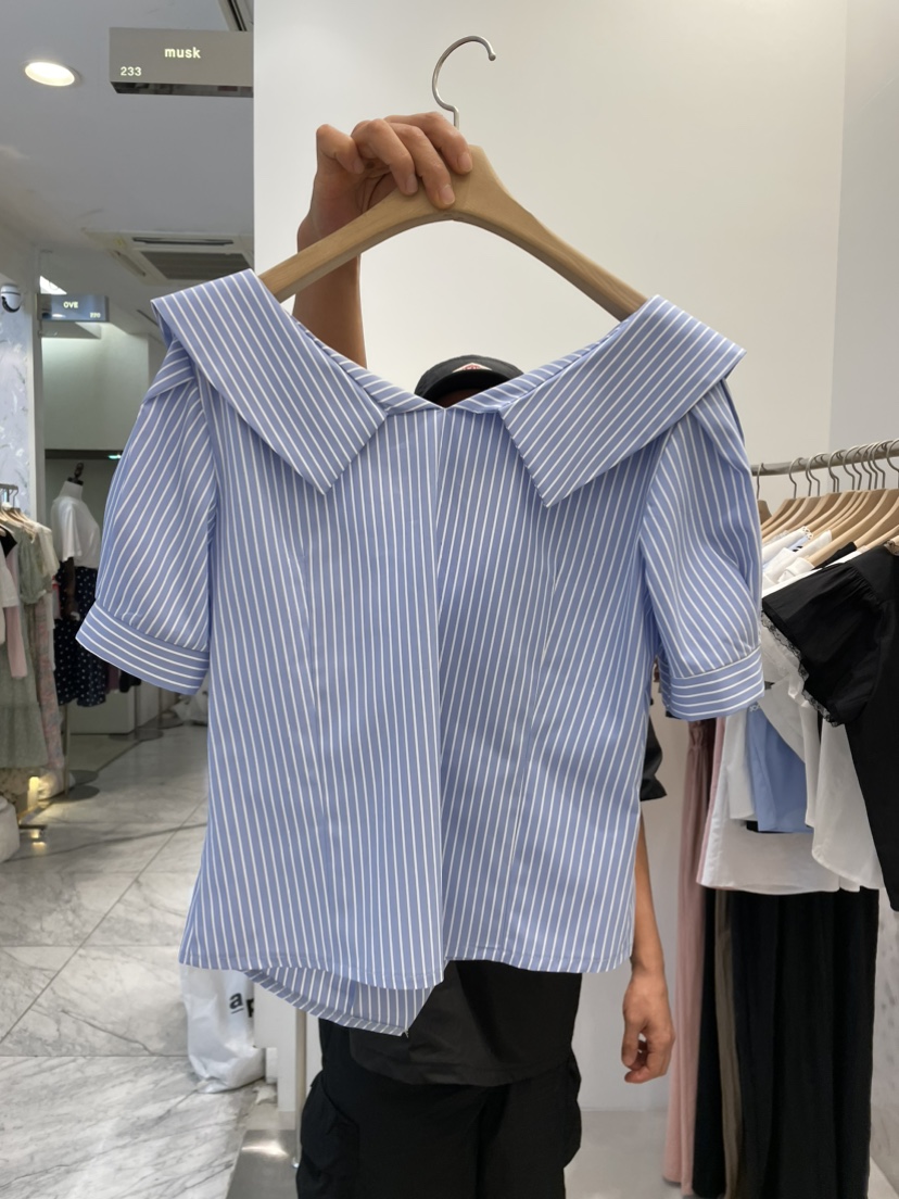 MUSK韓國直郵東大門代購女裝新品人氣職業休閑24春夏襯衫蕾絲衫LIMED SPRUCE襯衫/蕾絲衫