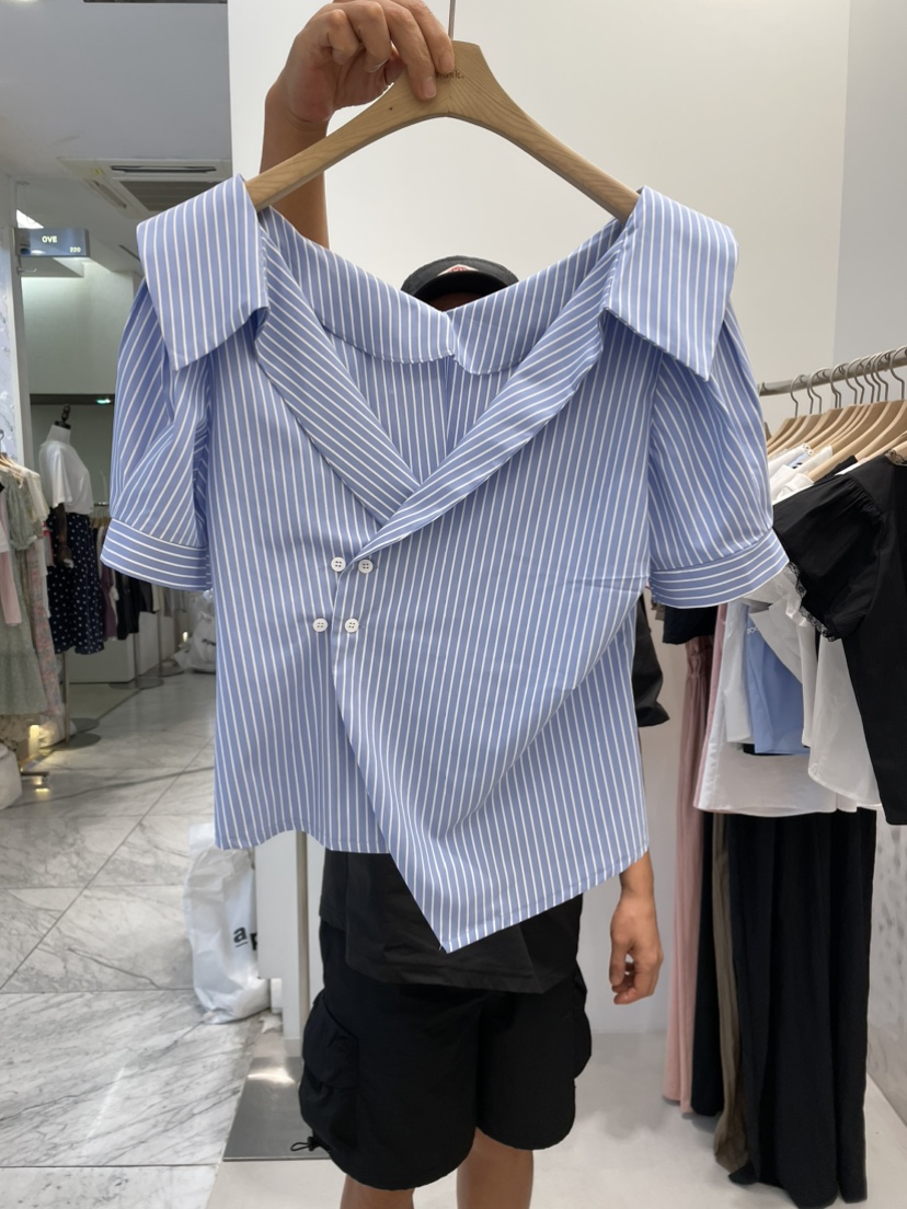 MUSK韓國直郵東大門代購女裝新品人氣職業休閑24春夏襯衫蕾絲衫LIMED SPRUCE襯衫/蕾絲衫