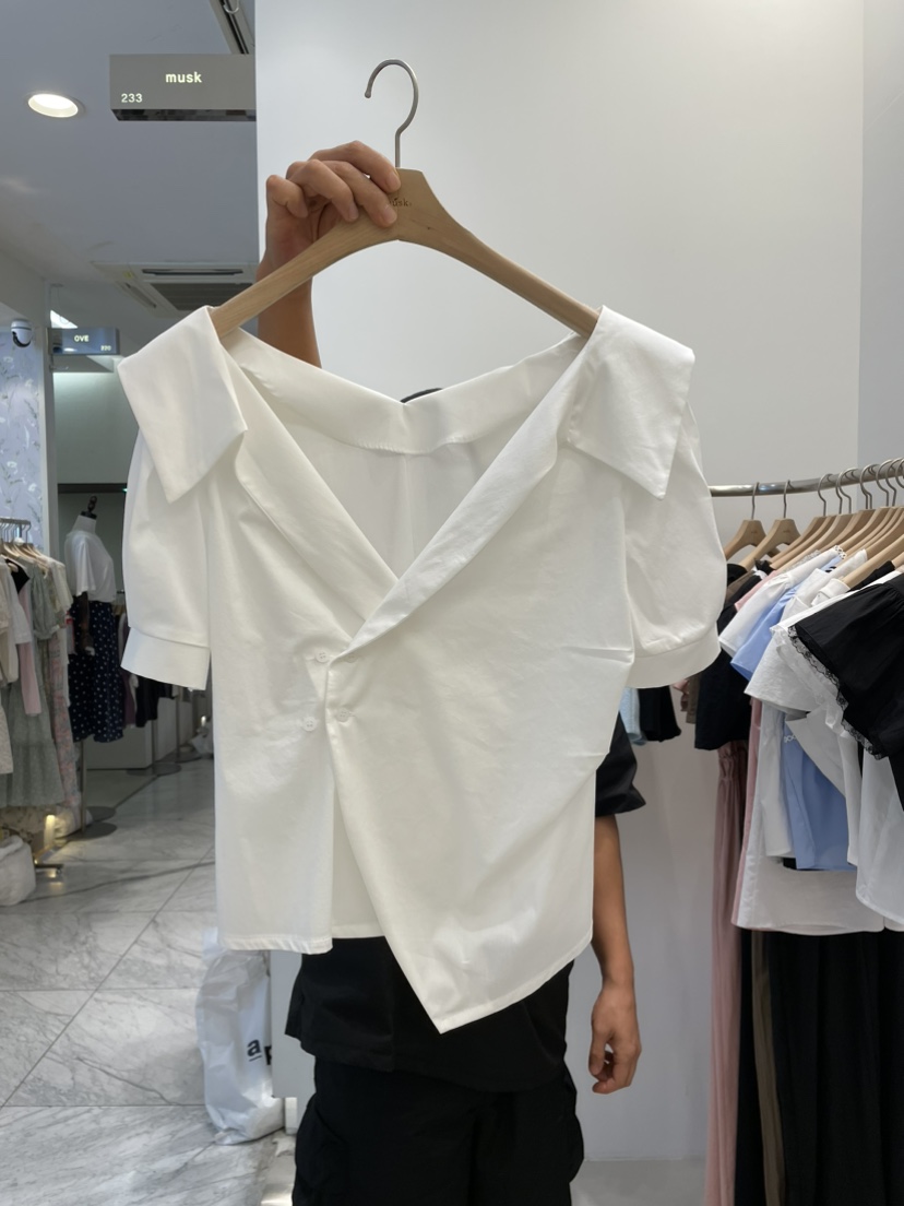 MUSK韓國直郵東大門代購女裝新品人氣職業休閑24春夏襯衫蕾絲衫LIMED SPRUCE襯衫/蕾絲衫圖色2