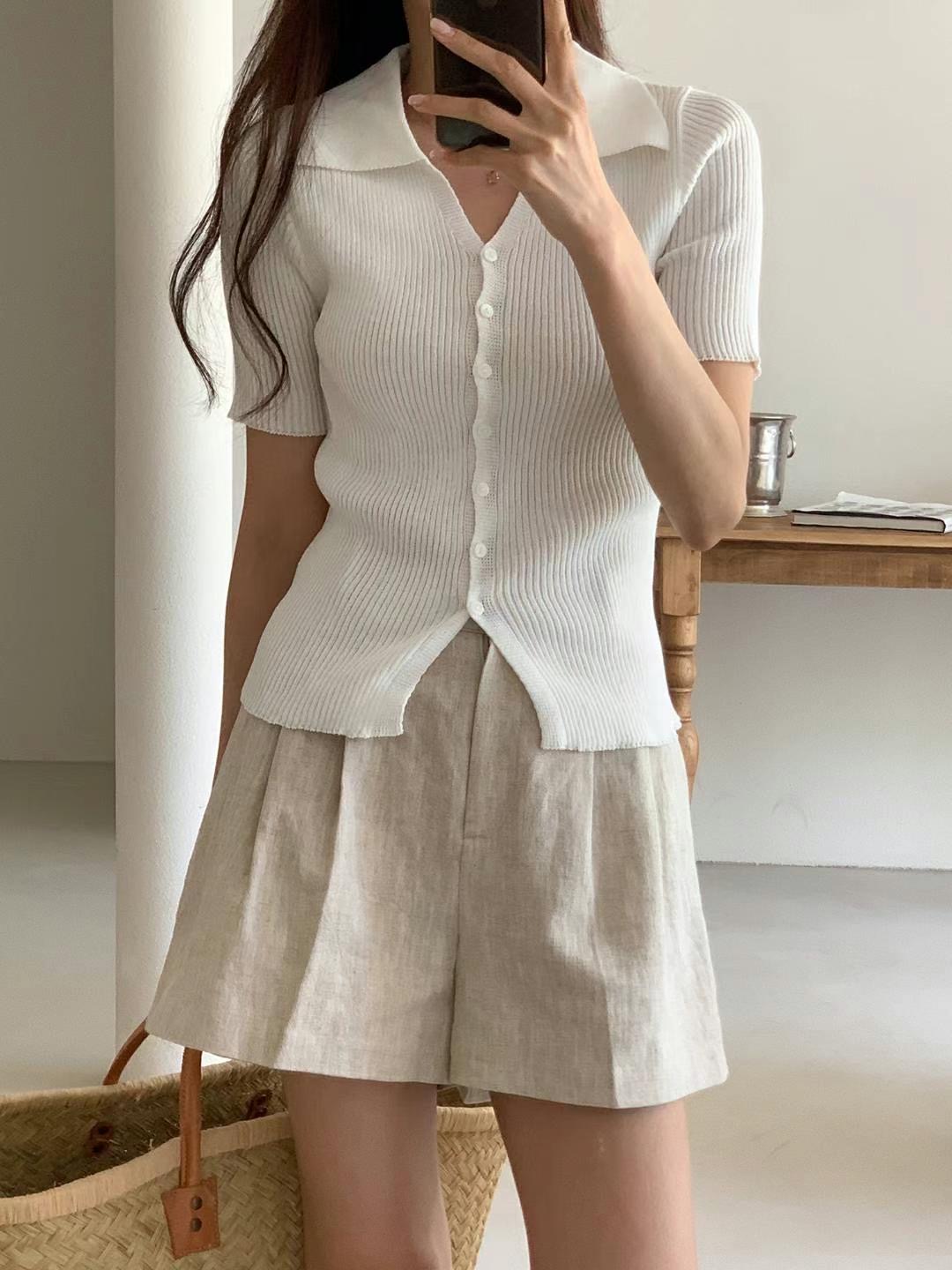 SATURDAY韓國直郵東大門實拍女裝新款推薦職業真品針織衫羅紋SATURDAY針織衫圖色4