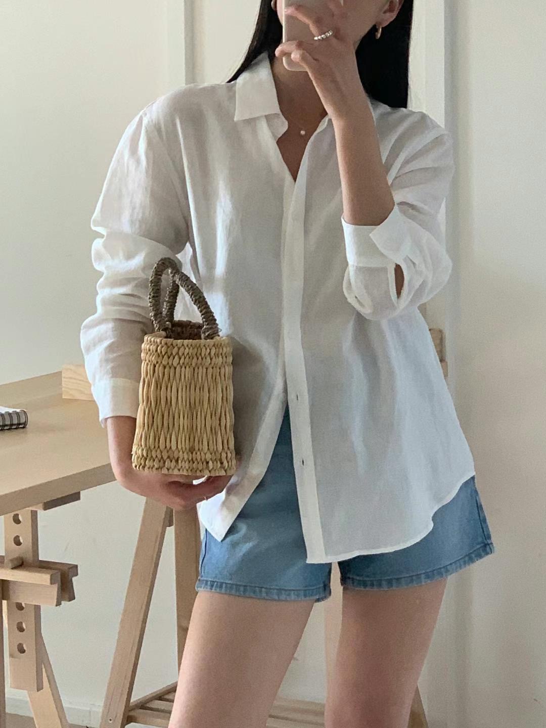 SATURDAY直郵韓國代購女裝新品真品職業熱賣襯衫蕾絲衫亞麻SATURDAY襯衫/蕾絲衫圖色4