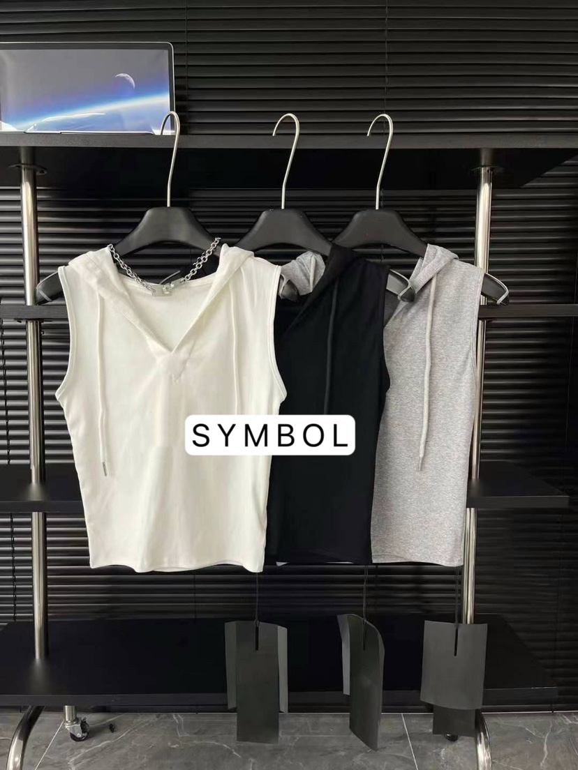SYMBOL直郵韓國代購女裝新品休閑時尚人氣真品吊帶背心連帽SYMBOL吊帶/背心