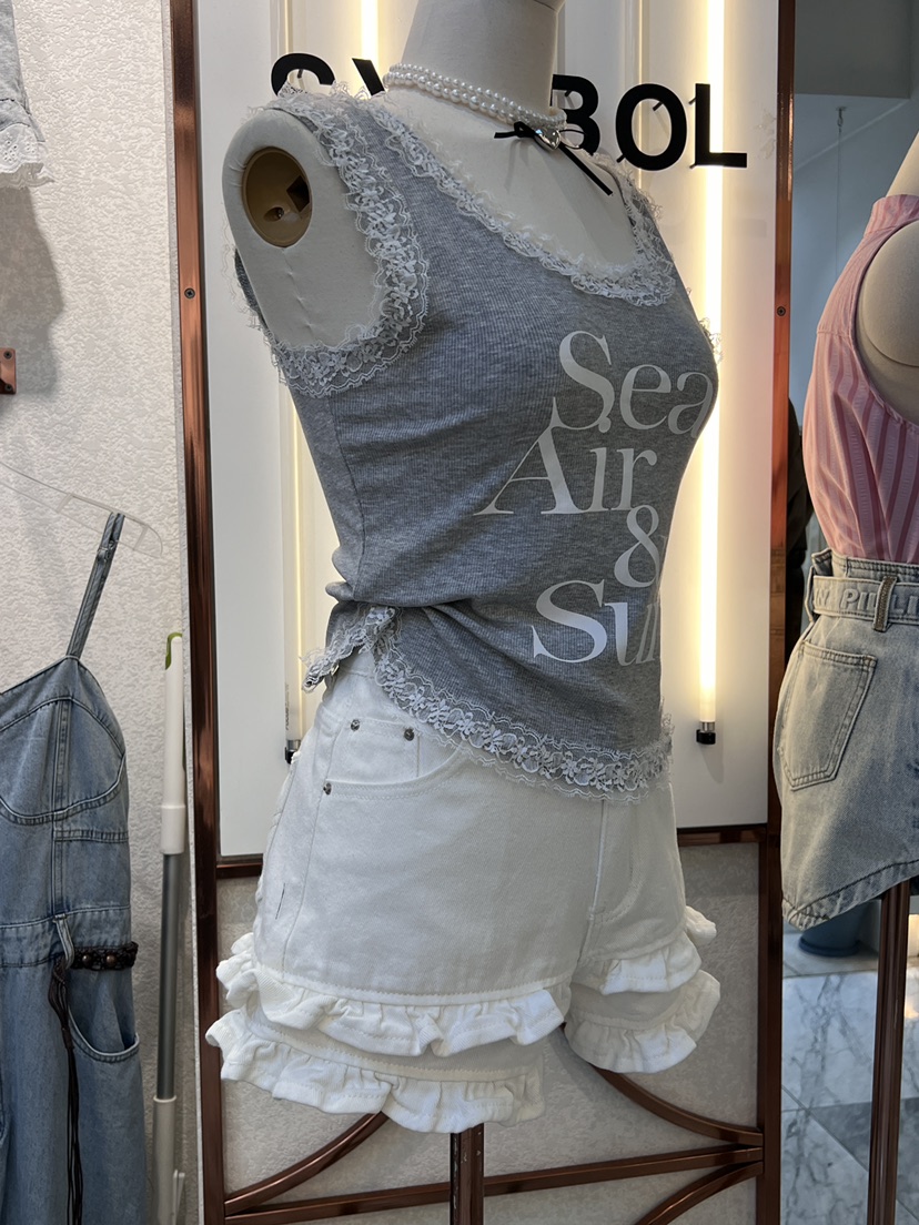 SYMBOL直郵韓國代購女裝新品人氣推薦24春夏吊帶背心蕾絲SYMBOL吊帶/背心