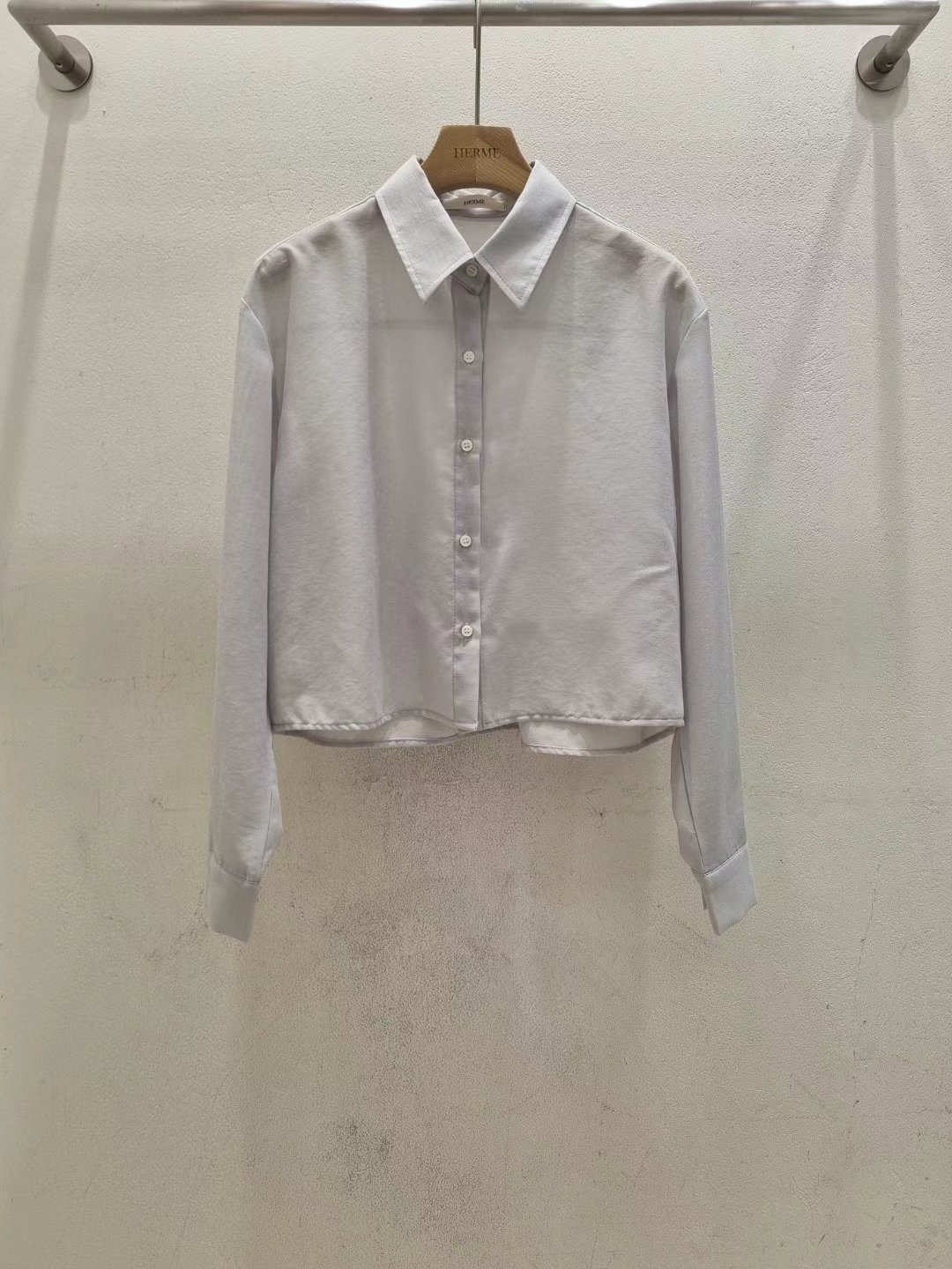 HERME直郵韓國代購女裝新品熱賣24春夏時尚襯衫蕾絲衫短款HERME襯衫/蕾絲衫圖色2