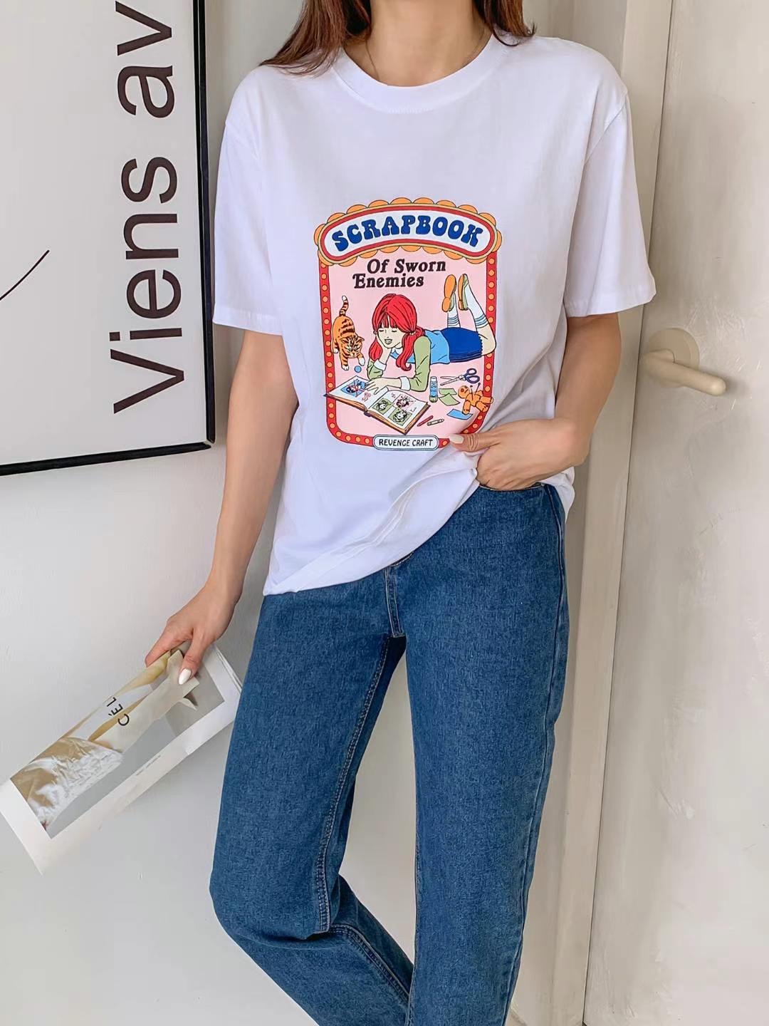 KKANN-JUU韓國直郵女裝新款休閑職業時尚推薦真品熱賣24春夏T恤ELROI-2件起T恤圖色2