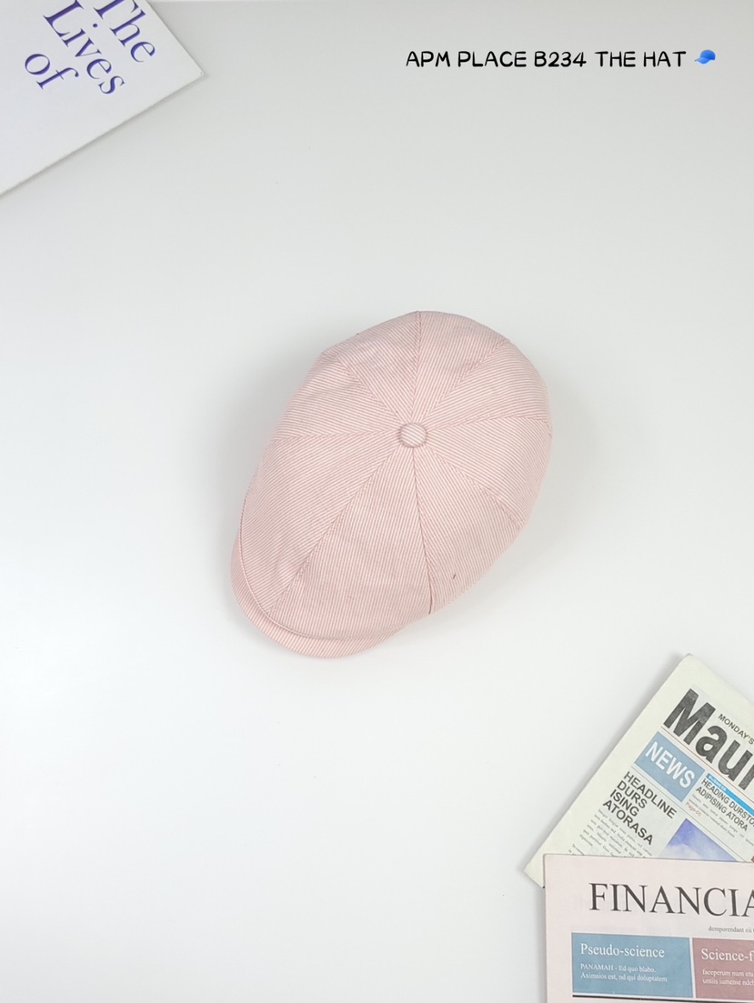 THE HAT直郵韓國代購女裝新品真品24春夏職業時尚帽子羅紋THE HAT帽子圖色3