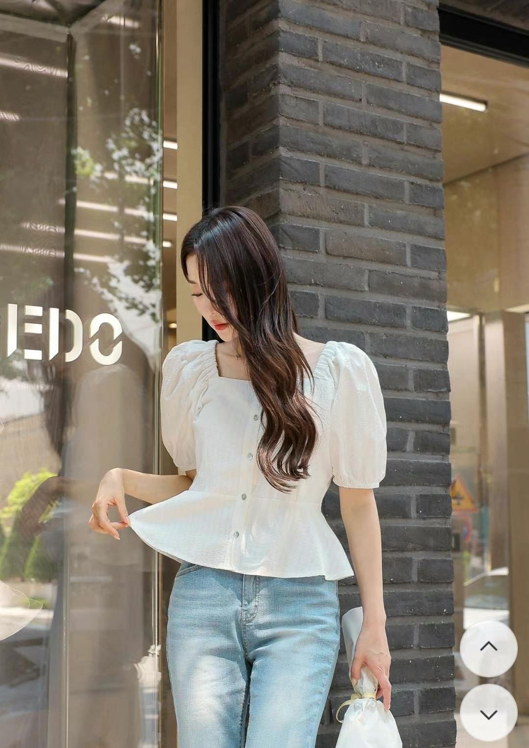 JISOO韓國直郵東大門代購女裝新款推薦人氣職業休閑襯衫蕾絲衫JISOO襯衫/蕾絲衫