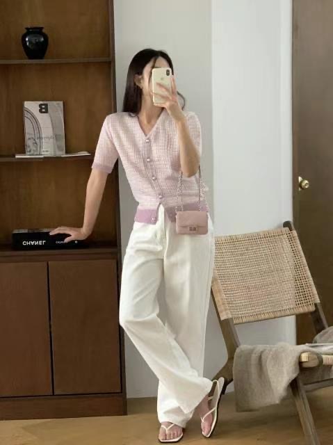 KNITPIA-니트피아-T韓國直郵東大門代購女裝新品真品針織衫花呢KNITPIA-니트피아-T針織衫