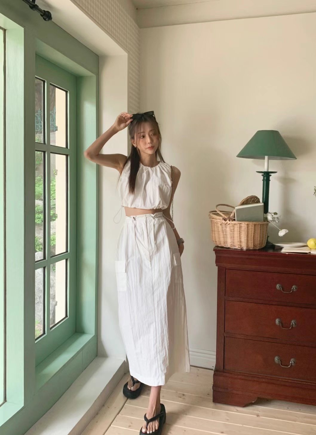 LOSTILE直郵韓國代購女裝新款真品職業熱賣推薦時尚長裙工裝THE ZOA長裙