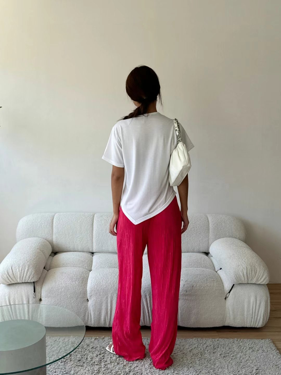 LOSTILE韓國直郵東大門代購女裝新品24春夏休閑褲闊腿褲百褶THE ZOA休閑褲