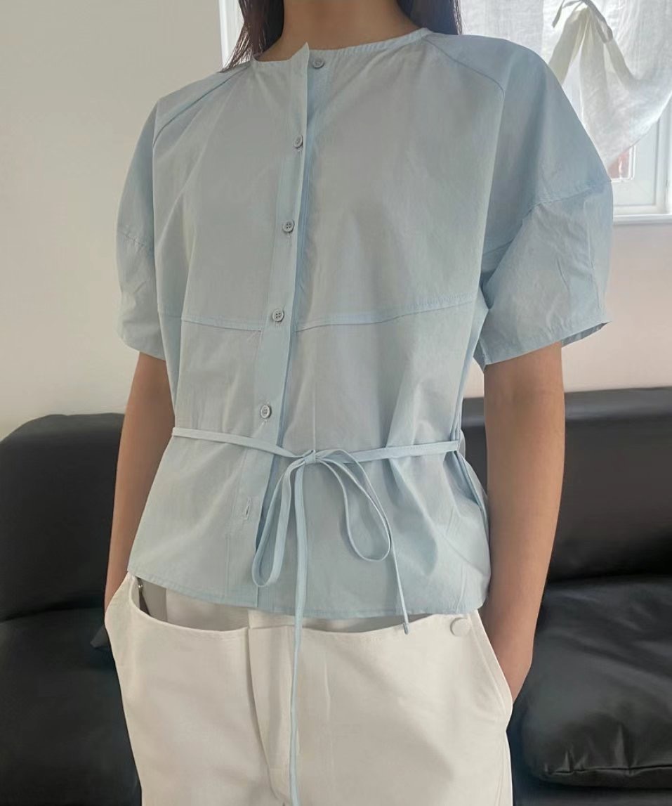 SALAD韓國直郵東大門代購女裝新款時尚人氣休閑24春夏襯衫蕾絲衫HAVE IT襯衫/蕾絲衫