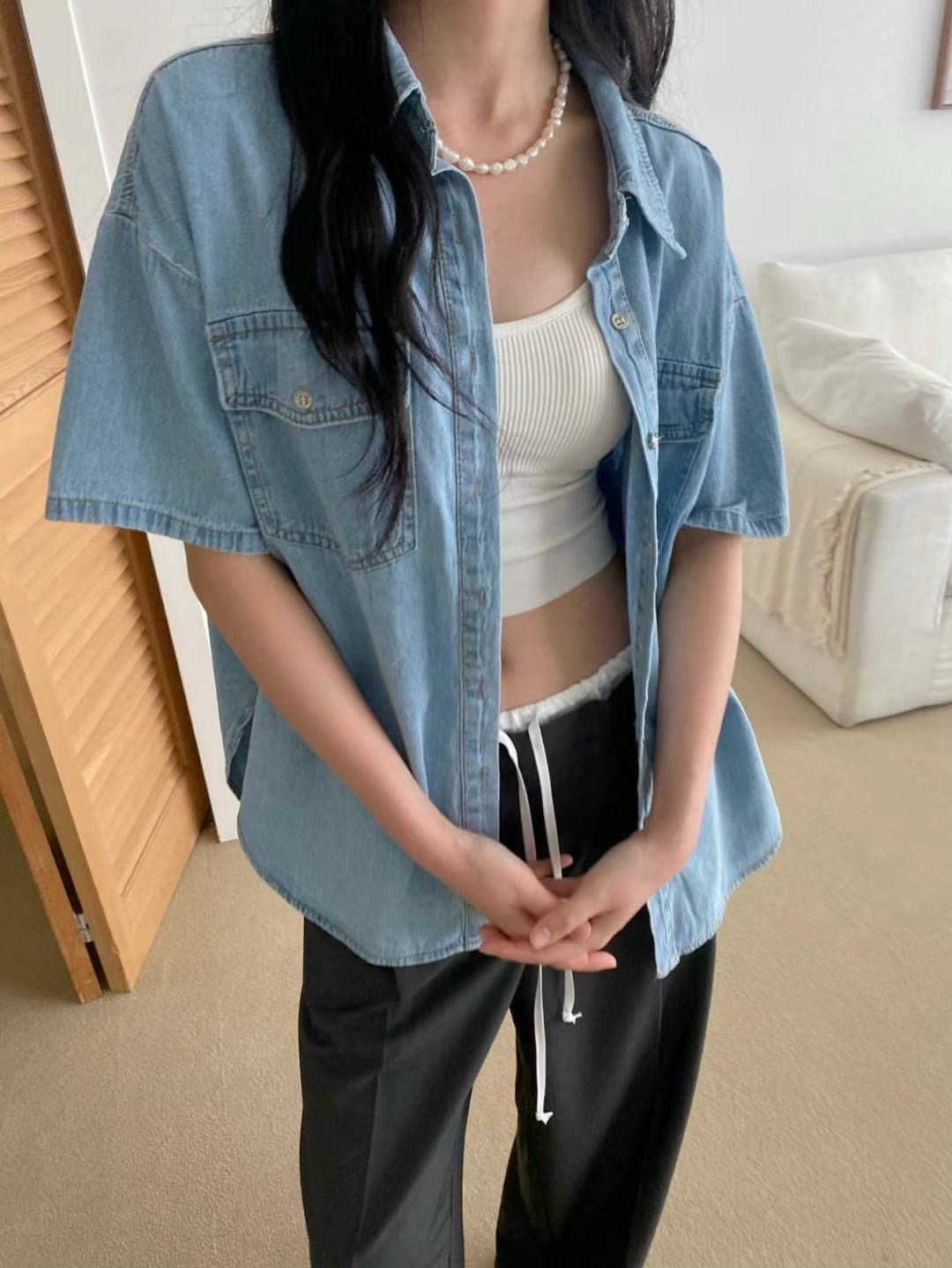 M.STORY韓國直郵女裝新款推薦休閑人氣時尚真品襯衫蕾絲衫M.STORY襯衫/蕾絲衫