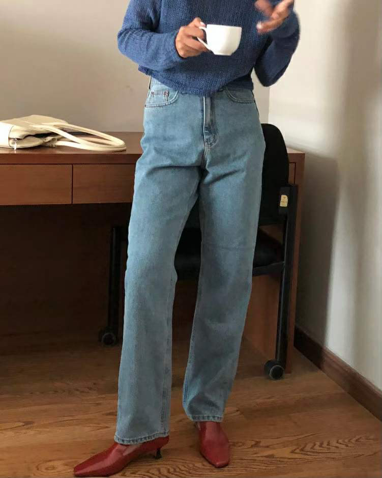 NOMATTER EDITION韓國直郵東大門代購女裝新款人氣牛仔褲牛仔布打折NOMATTER牛仔褲圖色1