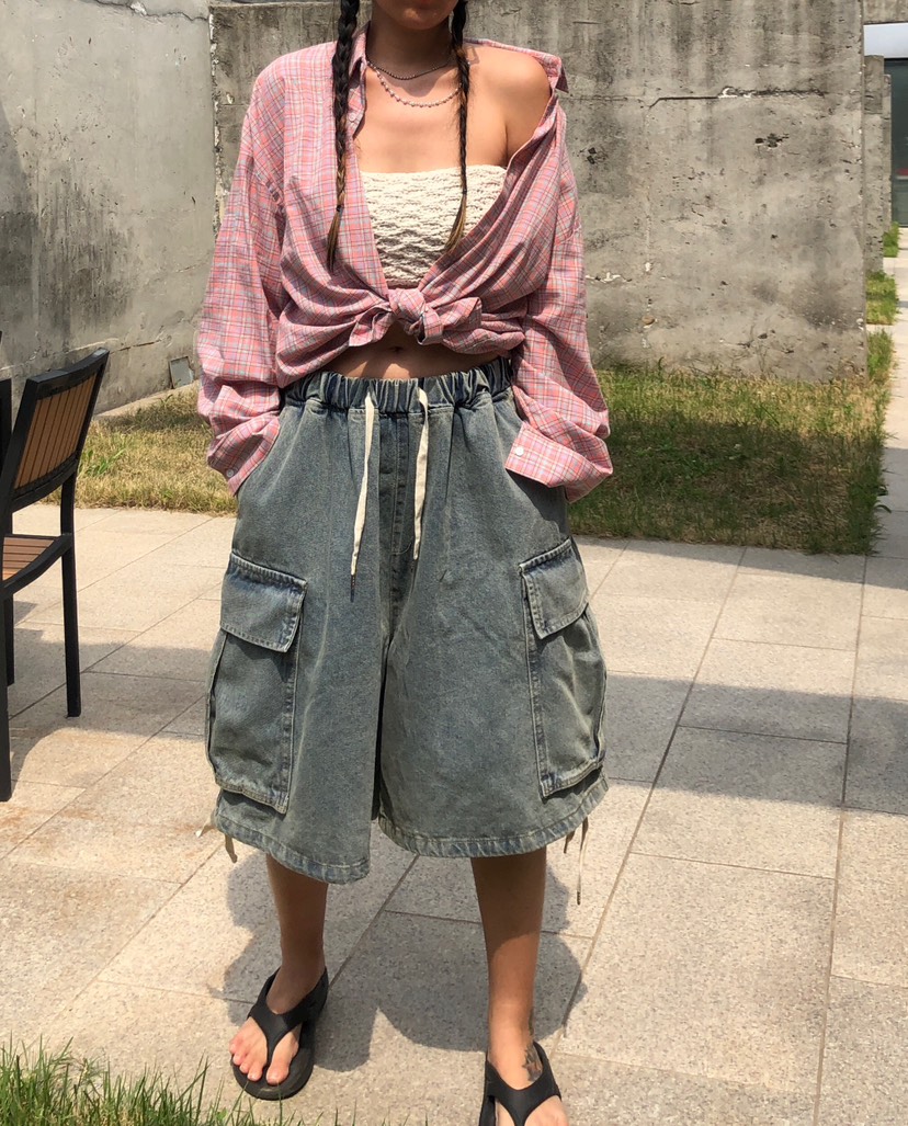 PAIRING韓國直郵東大門實拍女裝新品熱賣人氣真品推薦短褲工裝PAIRING短褲