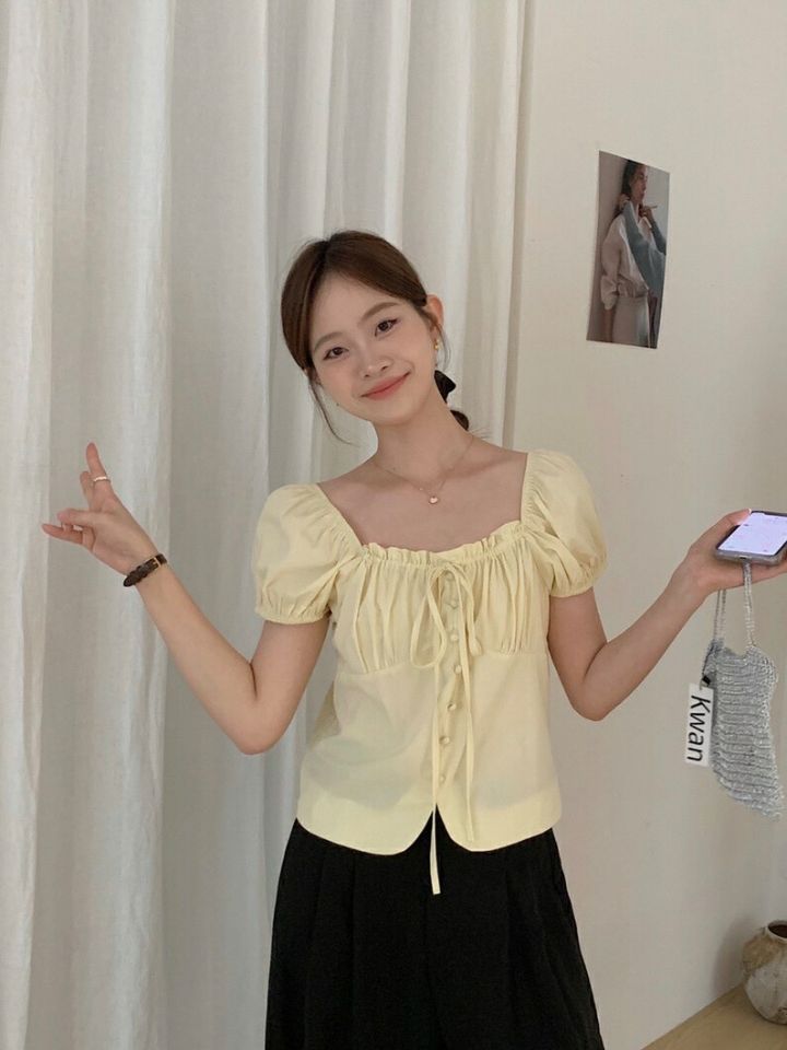 PLAYLIST韓國直郵東大門實拍女裝新品人氣真品時尚襯衫蕾絲衫confetti襯衫/蕾絲衫