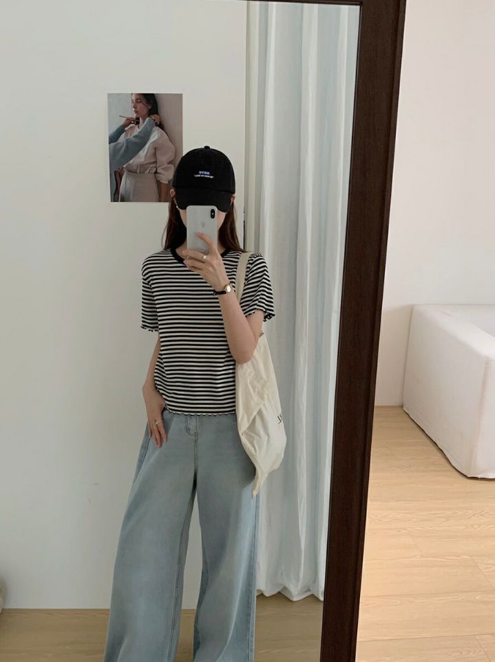 PLAYLIST直郵韓國代購女裝新款24秋夏人氣真品休閑時尚T恤confettiT恤