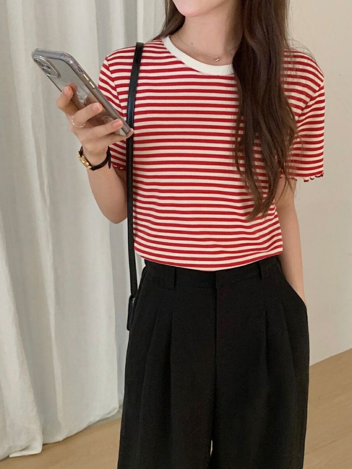 PLAYLIST直郵韓國代購女裝新款24秋夏人氣真品休閑時尚T恤confettiT恤