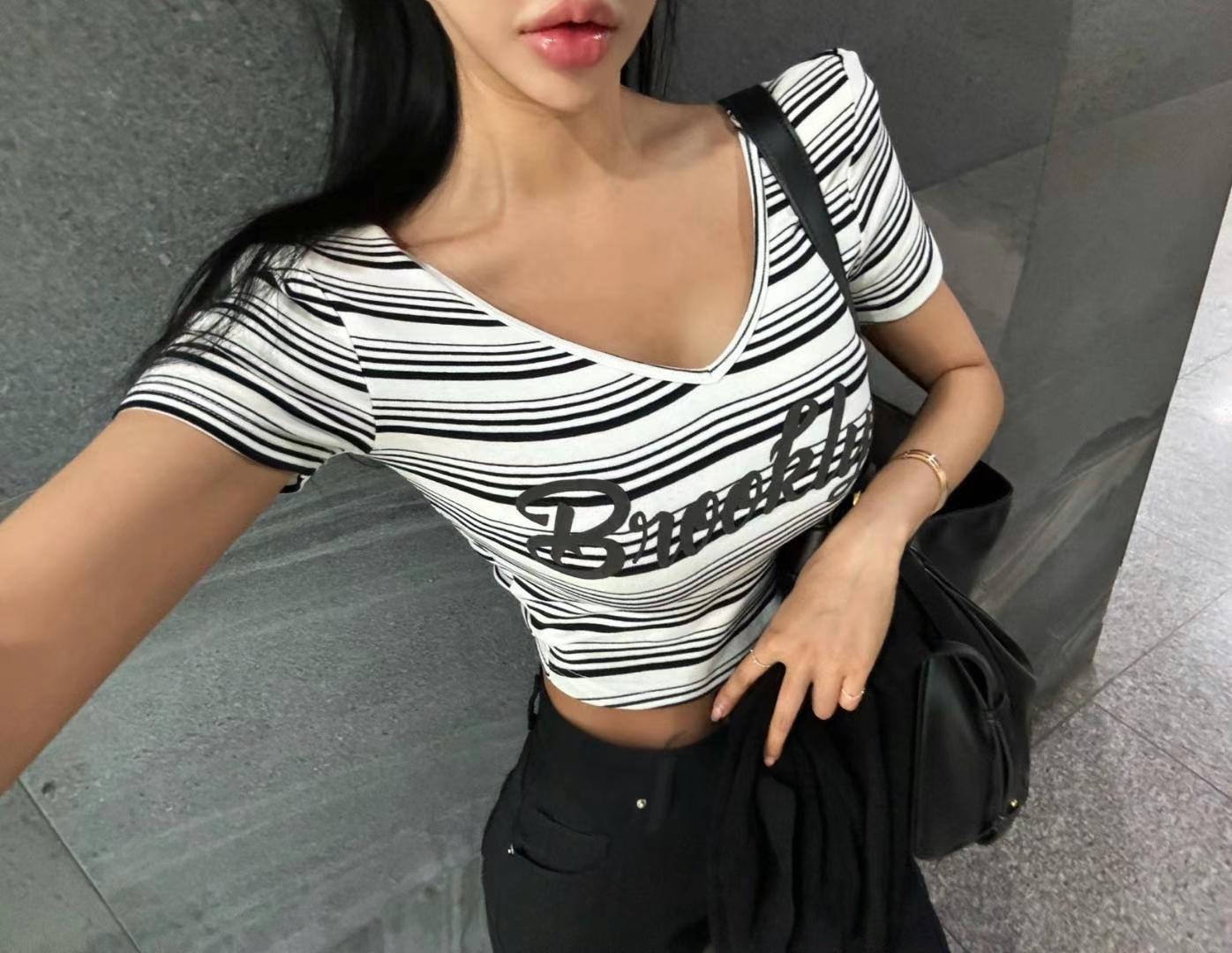 COZCAT直郵韓國代購女裝新品熱賣24秋夏真品休閑人氣職業T恤COZCATT恤